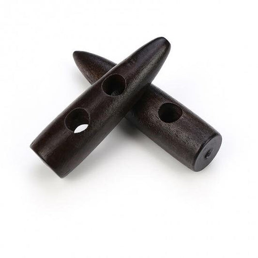 Wood Toggle Dark Brown Finish - Wooden Buttons - 55mm - Wood Toggle Buttons 663838(b663838-p)