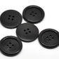 Black Wooden Buttons - 25mm (approx. 1 Inch) ) (99)