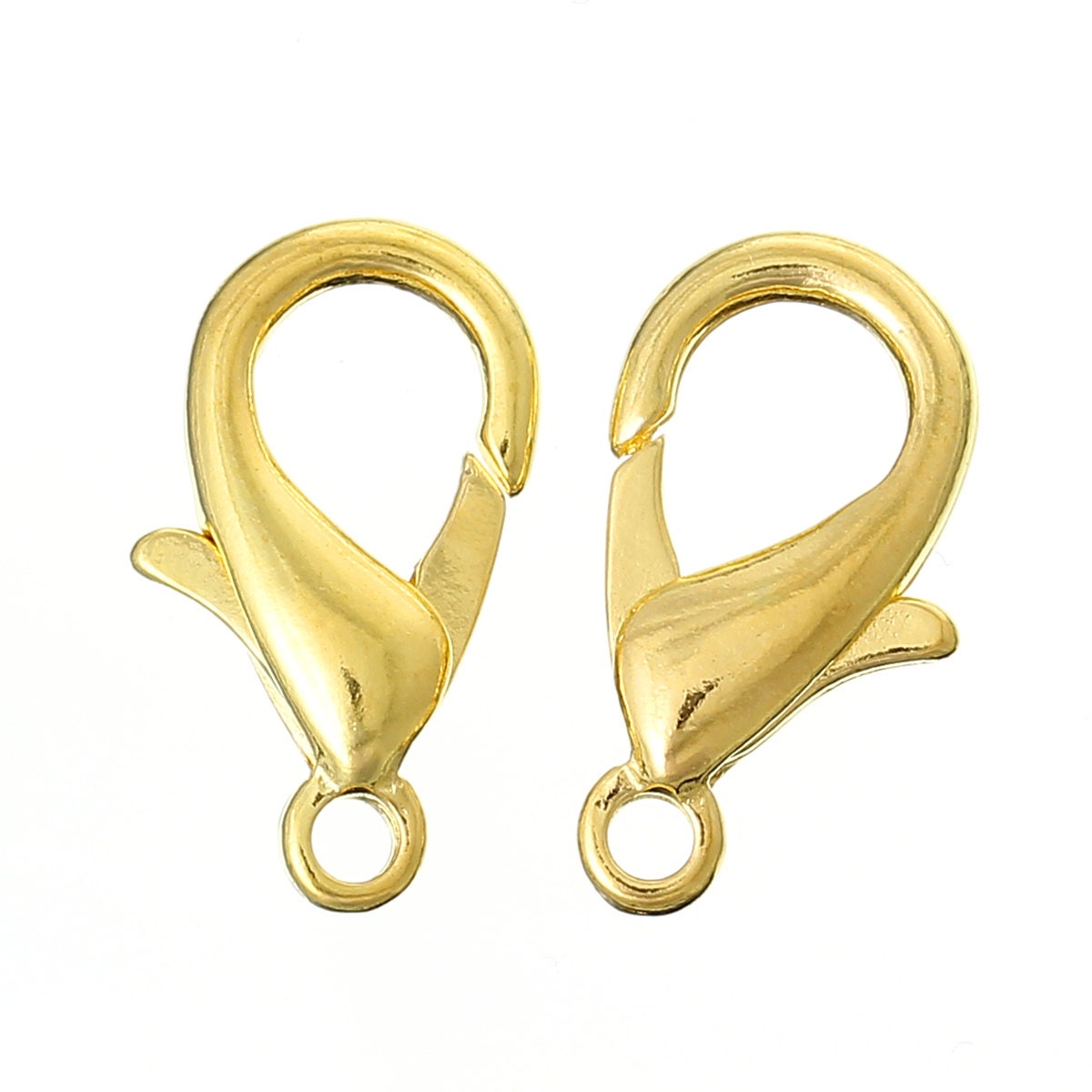 5/50 Large Gold Plated Lobster Clasps - 21mm x 12mm - Parrot Clasp Gold (34167)