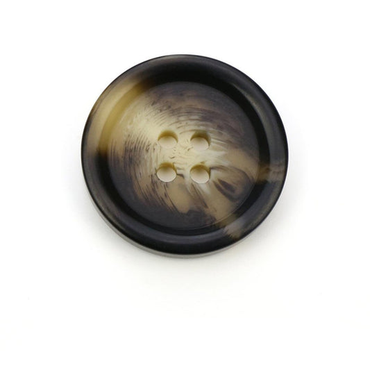 Black Tan Beige Resin Buttons - Marble Effect - 28mm - 1 Inch - 4 Hole - Acrylic Buttons (737015)