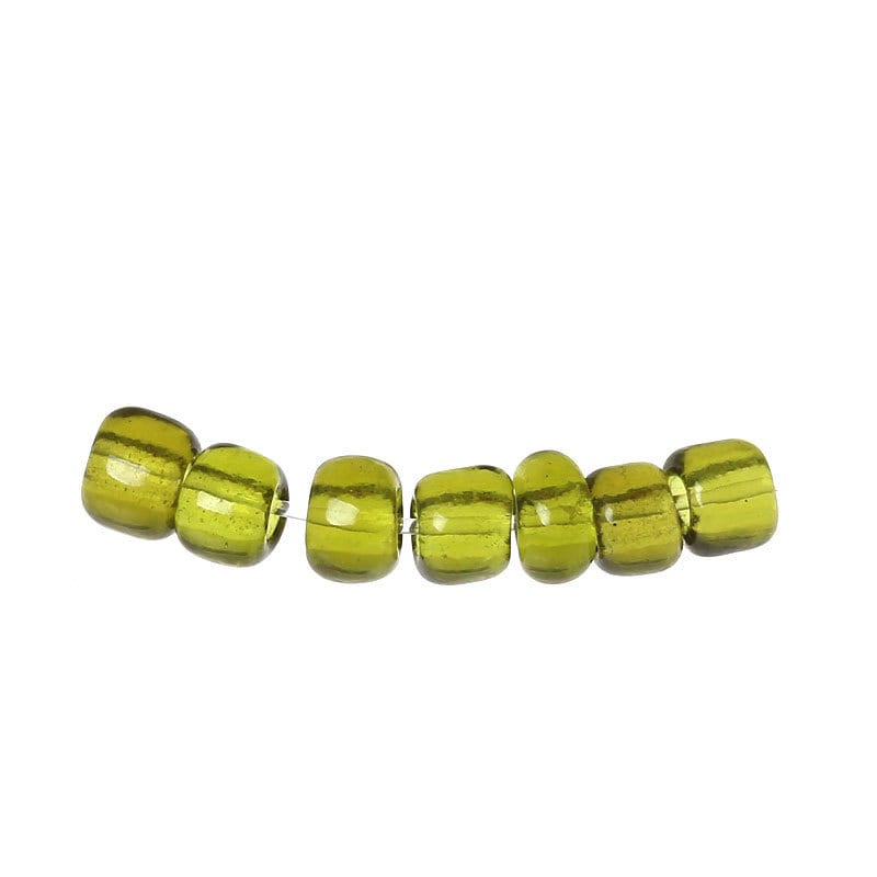 8/0 Glass Seed Beads 25g - 1000 Beads - Olive Green - 3mm x 2mm - Small Glass Beads (32973)