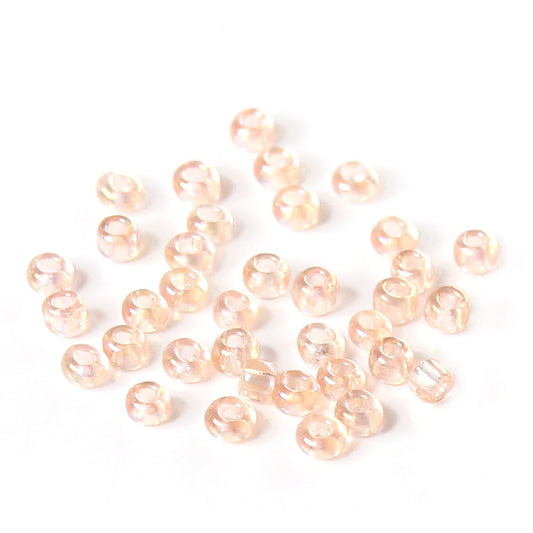 10/0 Glass Seed Beads 25g (1667 Beads) - Light Pink AB Color - 2mm x 2mm - Small Glass Beads (33061)