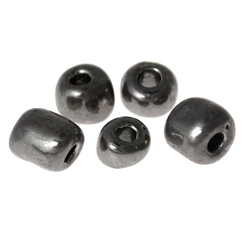 10/0 Glass Seed Beads 25g (1389 Beads) - Dark SIlver Grey - 2mm x 2mm - Small Glass Beads (33147)