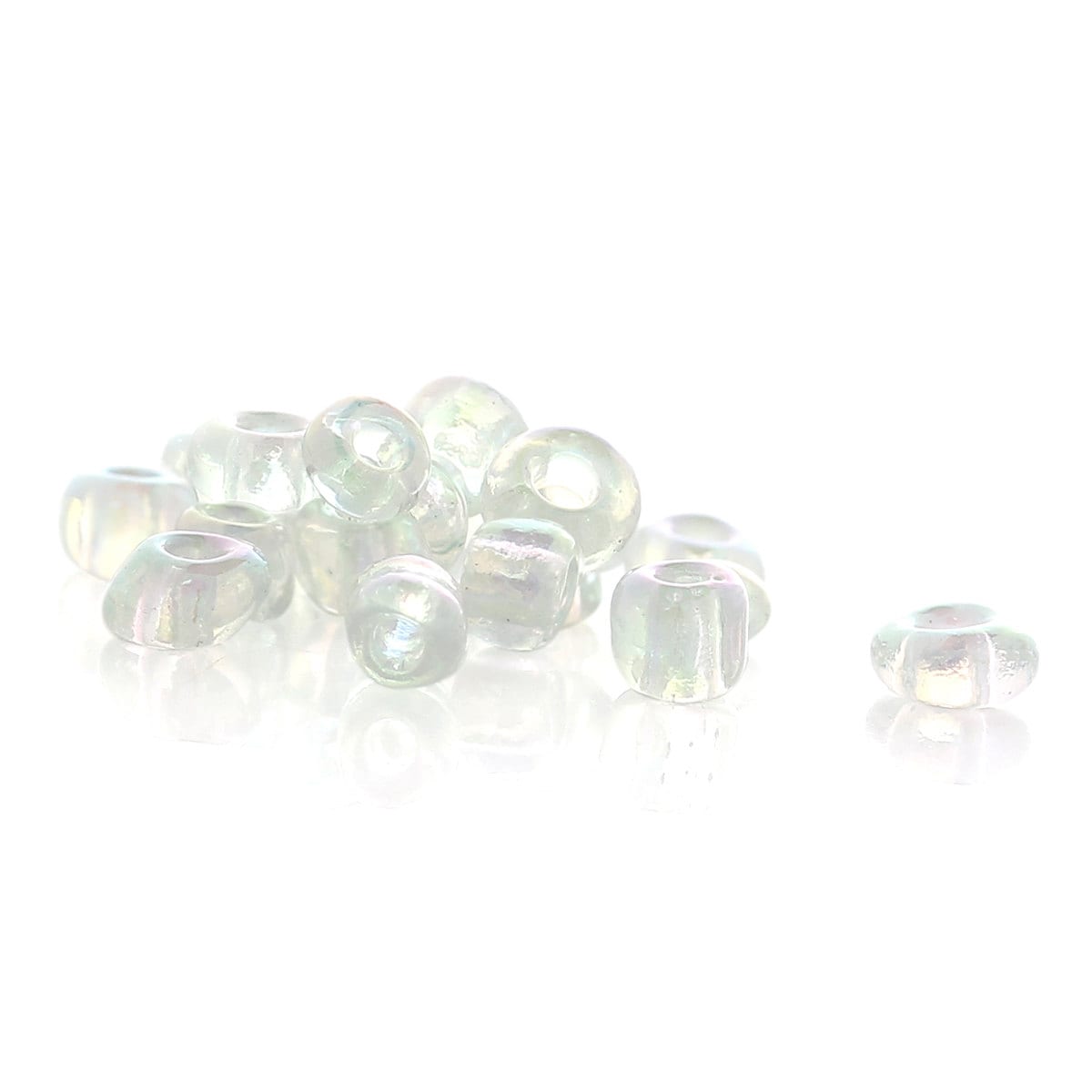 10/0 Glass Seed Beads 25g - 3125 Beads -Transparent AB Color - 2mm x 2mm - Small Glass Beads (33630)