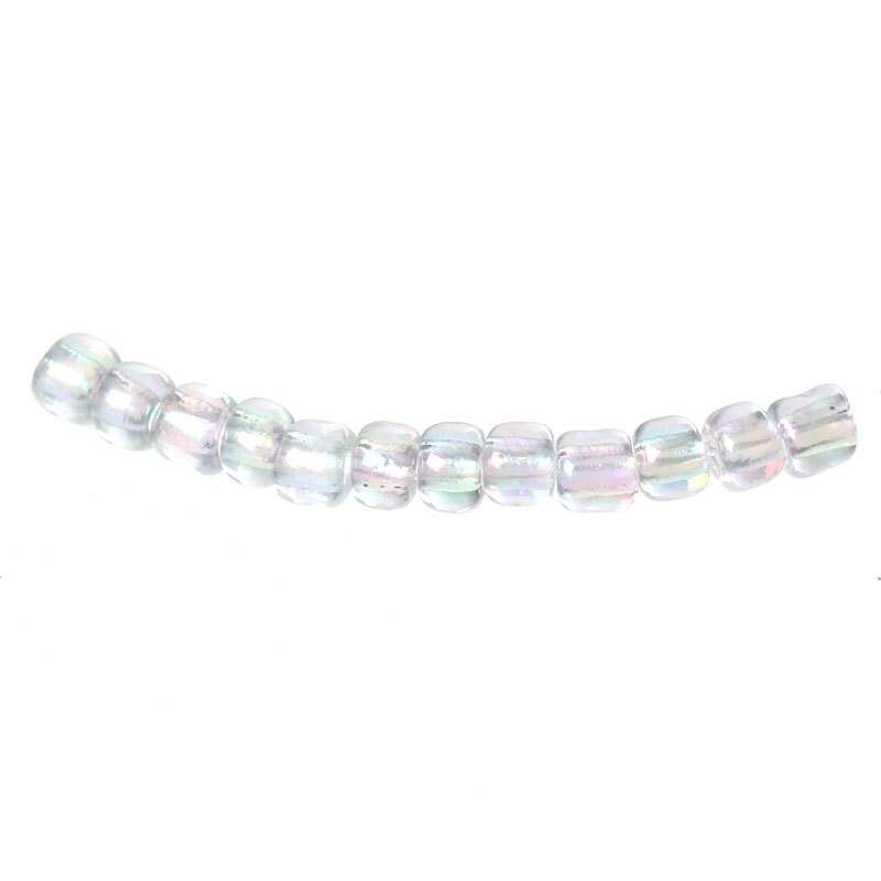 10/0 Glass Seed Beads 25g - 3125 Beads -Transparent AB Color - 2mm x 2mm - Small Glass Beads (33630)