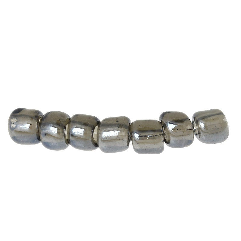 8/0 Glass Seed Beads 25g (Approx. 1000 Beads) - Smoky Gray - 3mm x 2mm - Small Glass Beads (33140)