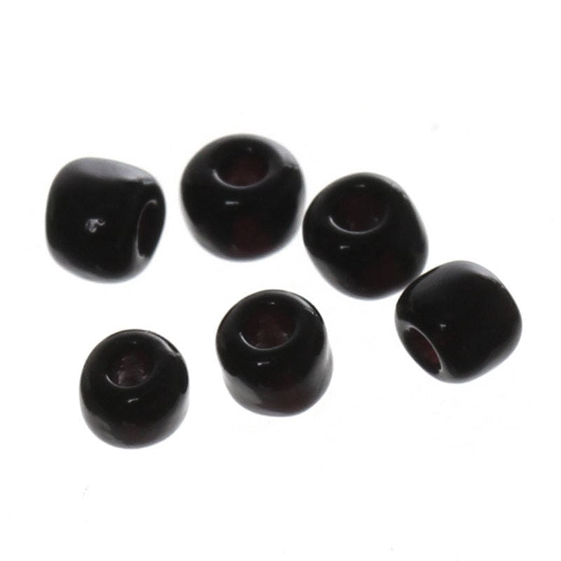 8/0 Ceramic Seed Beads 25g (781 beads) - FREE Storage Vial - Black - 3mm x 3mm - Small Ceramic Beads (33025)