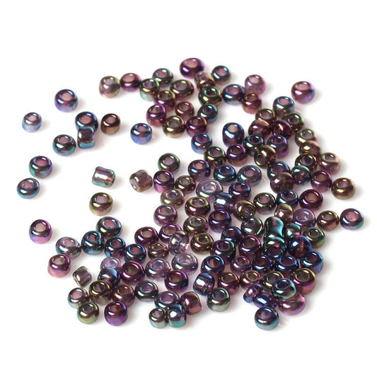 8/0 Glass Seed Beads 25g (Approx. 833 Beads) - Mixed AB Color - 3mm x 2mm - Small Glass Beads (33065)