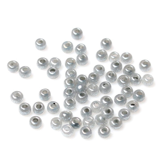 10/0 Glass Seed Beads 25g (3125 Beads) - Gray - 2mm x 1.5mm - Small Glass Beads (33719)