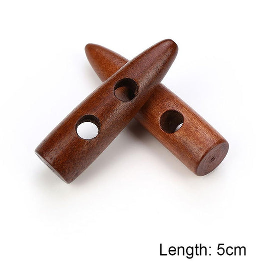 Wood Toggle Brown Finish - Mahogany Finish - Wooden Buttons - 50mm - 2 Inches - Wood Toggle Buttons 663818(b663818-p)