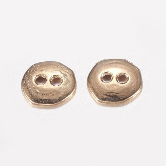 Gold Metal Buttons - Small 10mm - Gold Mini Metal Buttons - Doll Eyes - (14kcg)