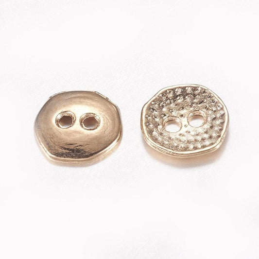 Gold Metal Buttons - Small 10mm - Gold Mini Metal Buttons - Doll Eyes - (14kcg)