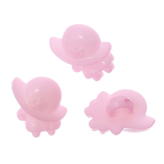 30 Baby Bonnet Buttons - Resin - Acrylic - Pink or White Resin Button - 16mm x 12mm (39626)