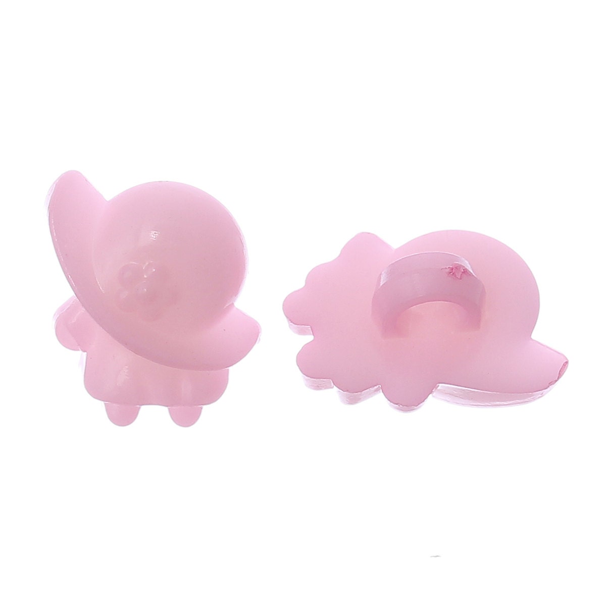 30 Baby Bonnet Buttons - Resin - Acrylic - Pink or White Resin Button - 16mm x 12mm (39626)