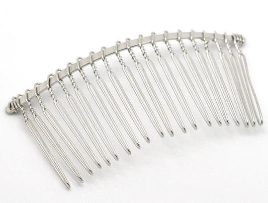 50 Silver Hair Combs - Nickel Free - Lead Free - Wedding Bridal Comb - 78mm x 38mm (3 inch x 1.5 inch) - Hair Clip Accessories (17122)